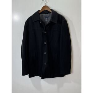 J Crew Men’s Wool Blend Coat Size‎ S Black Lined Warm Heavy Timeless Minimalist